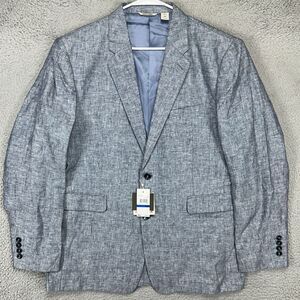 Cubavera Sport Coat Blazer Mens XL Blue Heather 100% Linen‎ Formal Pocket NEW